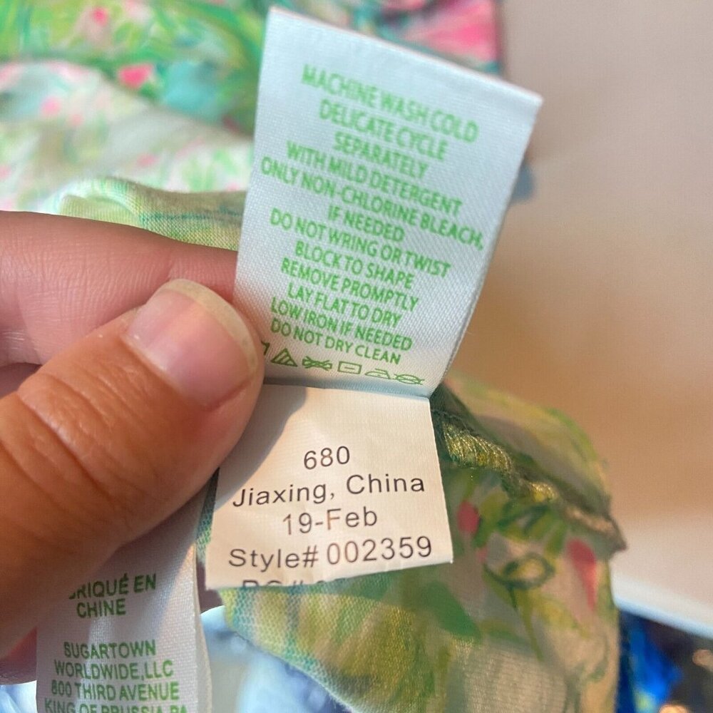 Lilly Pulitzer Women L Adrianna Dress Flamingo Tropical Colorful Swing Vacation - Picture 7 of 10